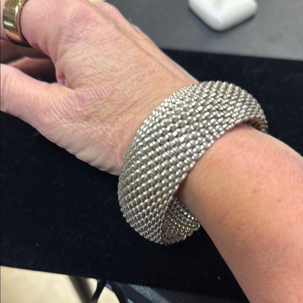 445283 Tiffany and Co Sterling Silver Somerset Mesh Bracelet 32mm